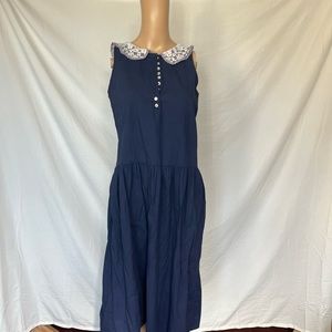 Vintage 80s You to babes Sleeveless cottage core dress S/M blue